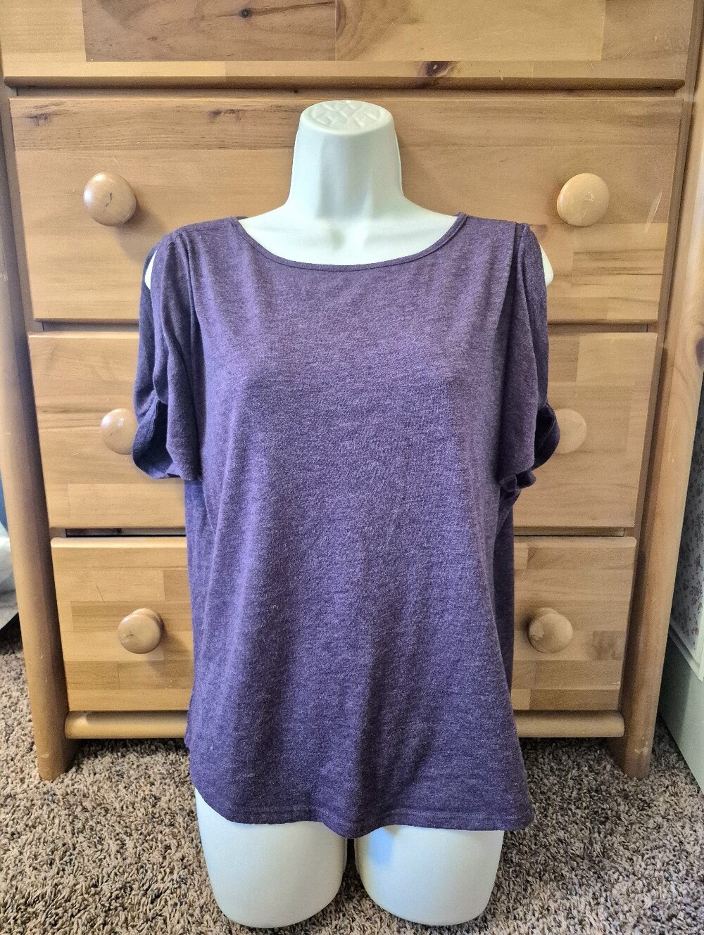 Colette Purple Women's Cold-Shoulder Knit Top Size M